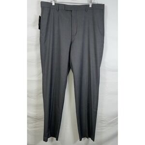 NWT Men's Savane Premium Flex Straight Comfort Waist Dress Pants Gray 38" X 32"